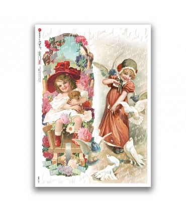 BABY-0091. Papel de Arroz niños para decoupage