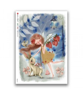 FAIRIES-0092. Carta di riso fate per decoupage.