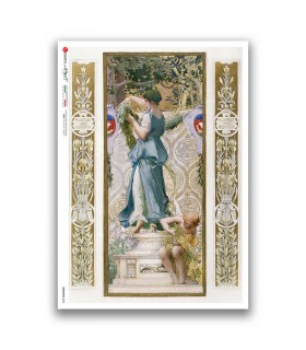 NOUVEAU-0040. Carta di riso art nouveau per decoupage.