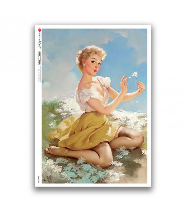 PINUP-0038. Papel de Arroz pin-up para decoupage.