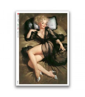 PINUP-0040. Carta di riso pin-up per decoupage.