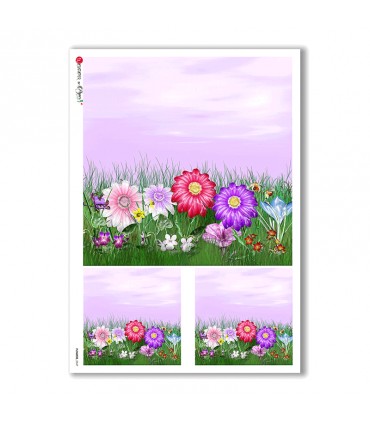 FLOWERS-0047. Carta di riso fiori per decoupage.