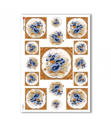 FLOWERS-0048. Carta di riso fiori per decoupage.