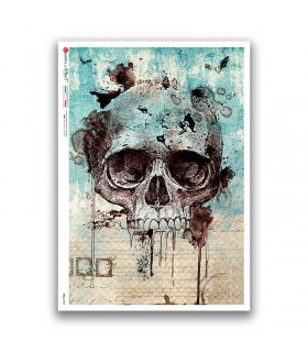 SKULL-0034. Carta di riso teschi per decoupage.