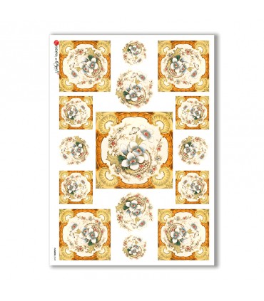 FLOWERS-0049. Carta di riso fiori per decoupage.