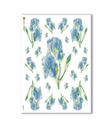 FLOWERS-0051. Carta di riso fiori per decoupage.