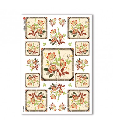 FLOWERS-0054. Rice Paper flowers for decoupage.