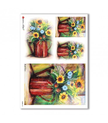 FLOWERS-0055. Carta di riso fiori per decoupage.