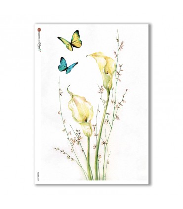 FLOWERS-0057. Carta di riso fiori per decoupage.