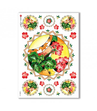 FLOWERS-0060. Carta di riso fiori per decoupage.
