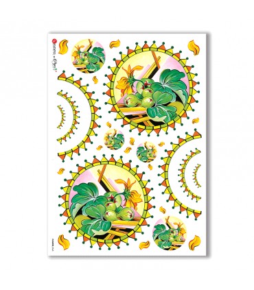 FLOWERS-0063. Carta di riso fiori per decoupage.