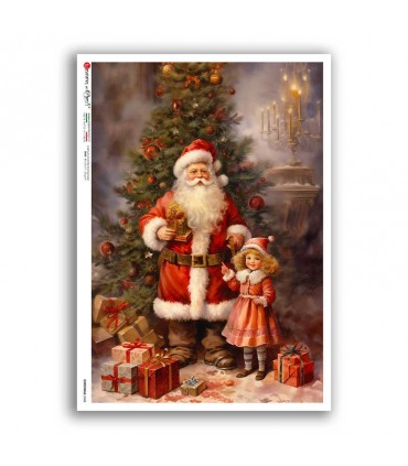 CHRISTMAS-0360. Carta di riso vittoriana Natale per decoupage.