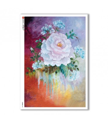 FLOWERS-0076. Carta di riso fiori per decoupage.