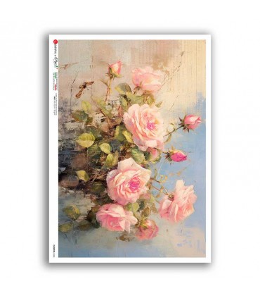 FLOWERS-0404. Carta di riso fiori per decoupage.