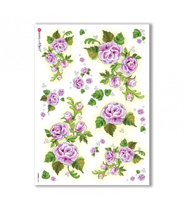 FLOWERS-0078. Carta di riso fiori per decoupage.