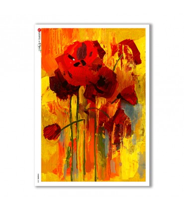 FLOWERS-0082. Carta di riso fiori per decoupage.