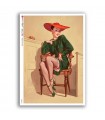 PINUP-0043. Carta di riso pin-up per decoupage.