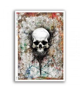 SKULL-0042. Skull Rice Paper for decoupage.