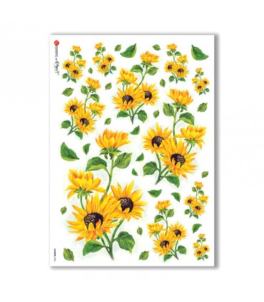 FLOWERS-0094. Carta di riso fiori per decoupage.