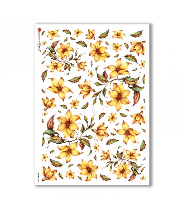 FLOWERS-0097. Carta di riso fiori per decoupage.