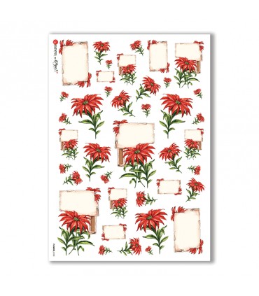 FLOWERS-0100. Papel de Arroz flores para decoupage.