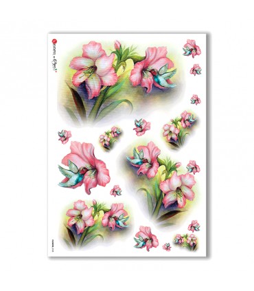 FLOWERS-0105. Rice Paper flowers for decoupage.