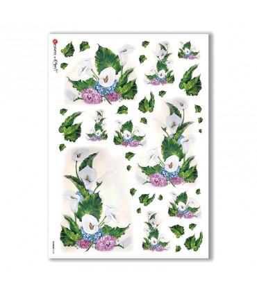 FLOWERS-0109. Rice Paper flowers for decoupage.