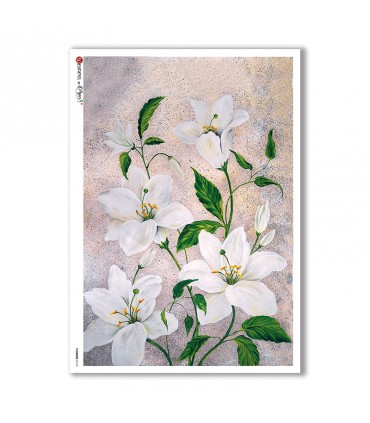 FLOWERS-0110. Carta di riso fiori per decoupage.