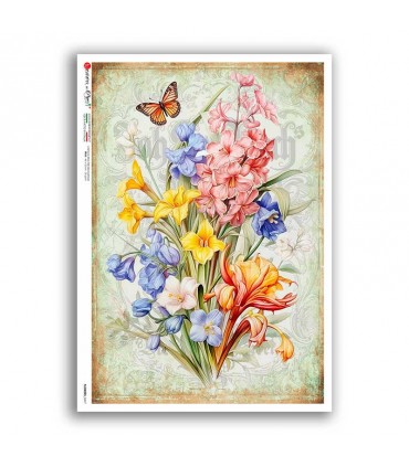FLOWERS-0417. Carta di riso fiori per decoupage.