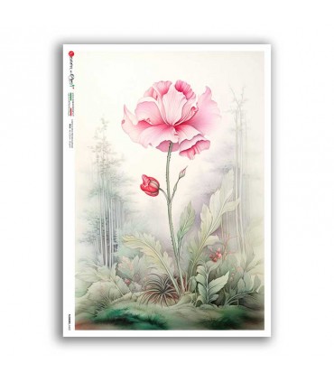 FLOWERS-0422. Carta di riso fiori per decoupage.