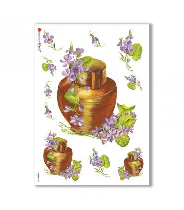 FLOWERS-0121. Carta di riso fiori per decoupage.