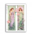 NOUVEAU-0060. Carta di riso art nouveau per decoupage.