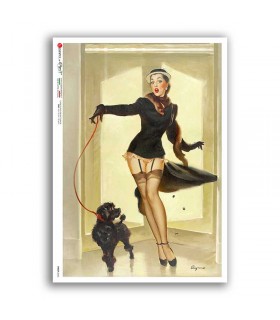 PINUP-0045. Carta di riso pin-up per decoupage.