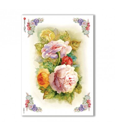 FLOWERS-0125. Rice Paper flowers for decoupage.