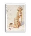 PINUP-0046. Carta di riso pin-up per decoupage.