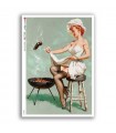 PINUP-0048. Carta di riso pin-up per decoupage.