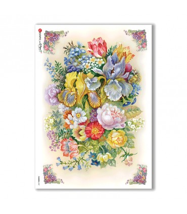 Carta di riso vittoriana per decoupage fiori