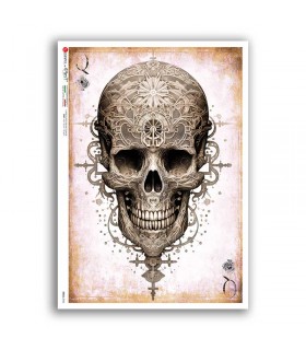 SKULL-0047. Carta di riso teschi per decoupage.