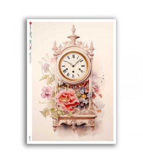 TIME-0053. Carta di riso orologi per decoupage.