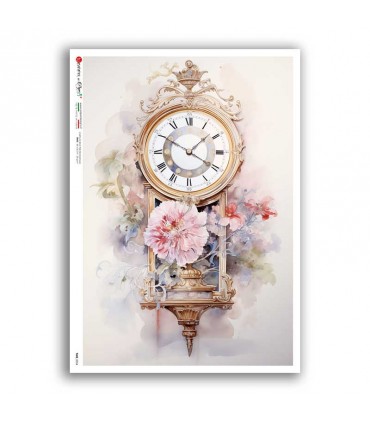 TIME-0054. Papel de Arroz relojes para decoupage.