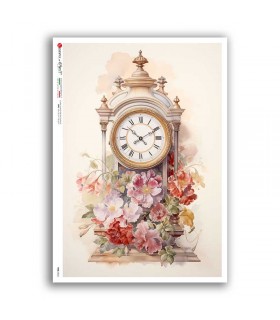 TIME-0055. Carta di riso orologi per decoupage.