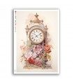 TIME-0055. Carta di riso orologi per decoupage.